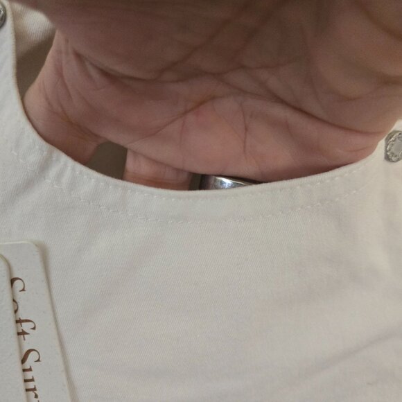 Soft Surroundings NWT White Wide Leg Crop Crochet Lace Hem Pants Size 10(Missy) - Picture 6 of 11